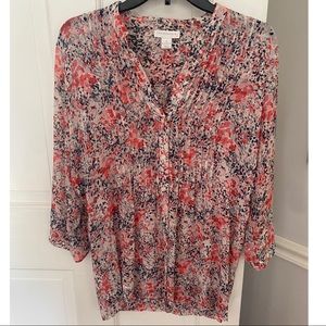 tunic style floral Charter Club blouse